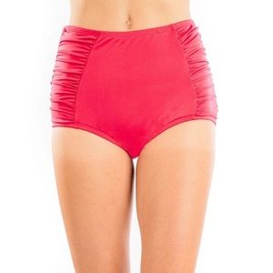 Red High-waist Swim Bottom